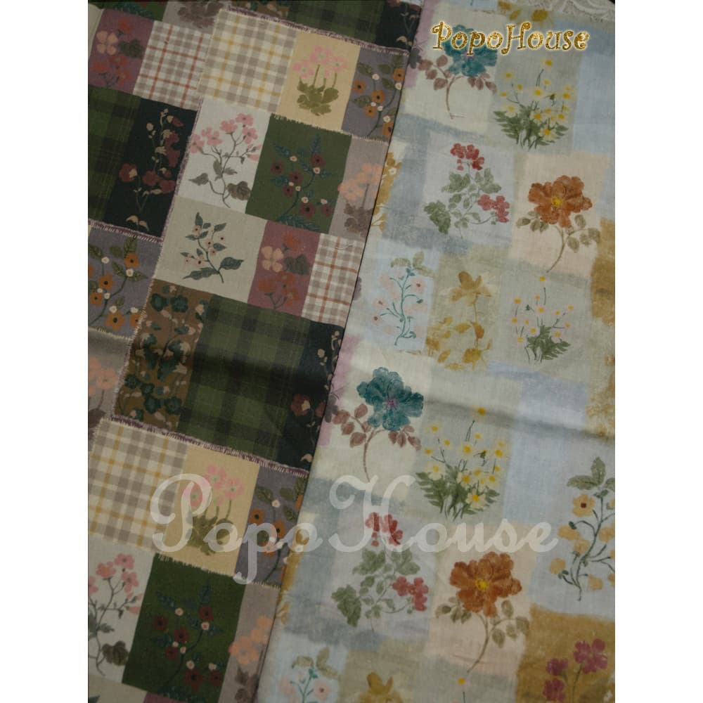 PopoHouse Retro Stamp Patchwork Flor Tecido de Algodão Fino Impressão Digital Vestido de Verão Tecido de Roupas