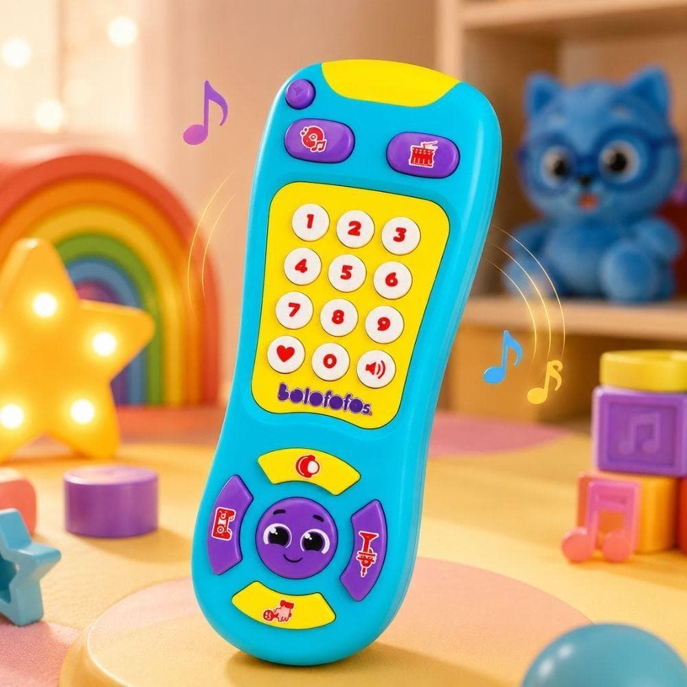 CONTROLE REMOTO INFANTIL BOLOFOFOS BRINQUEDO MUSICAL SOM LUZ BRINQUEDO EDUCATIVO INTERATIVO