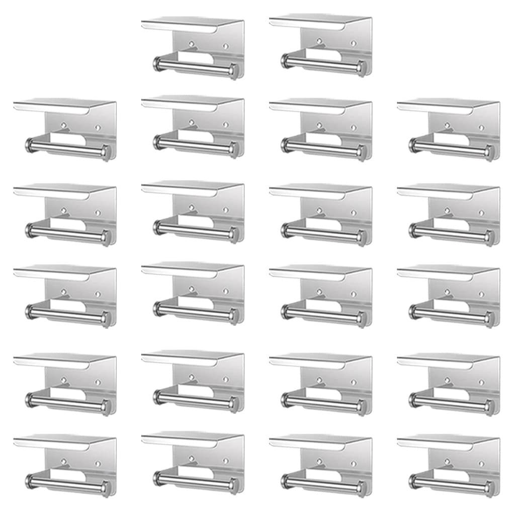 Suporte Papel Higienico Inox Kit 22 Uni Lavabo Banheiro Prateleira Porta Objeto Celular Apoio Suporte Parede