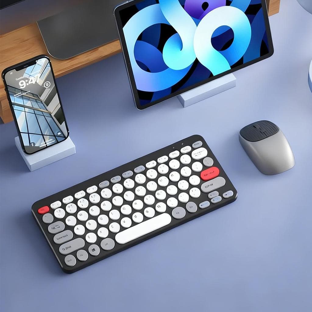 Avançado Kit Teclado e Mouse Sem Fio Ergonômico Portátil para Notebook Home Office