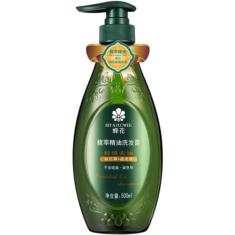 Shampoo de óleo essencial de extrato de flor de abelha, shampoo de limpeza hidratante adequado para óleo de equilíbrio d