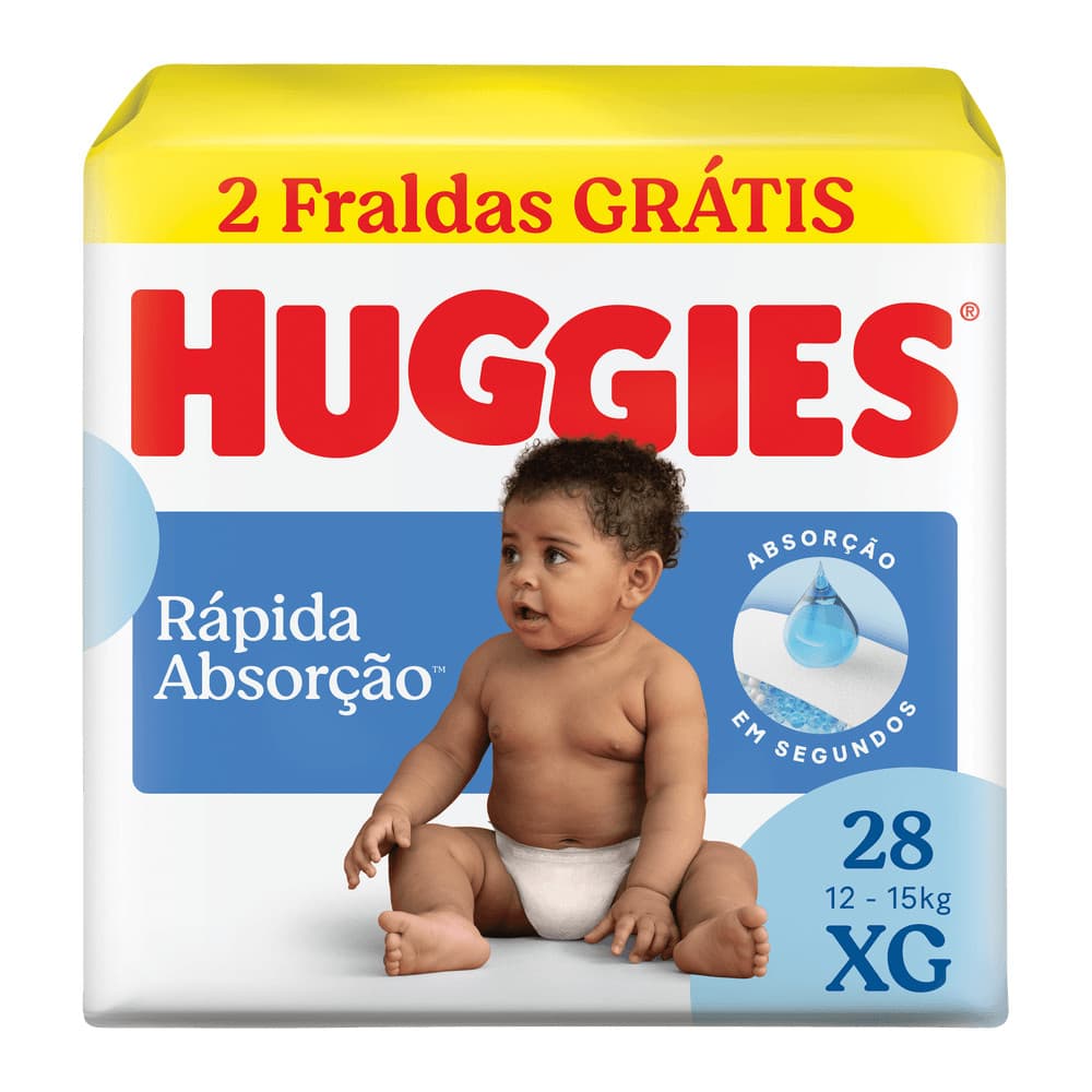 Fraldas Huggies Tripla Proteção Mega XG 28 Unidades