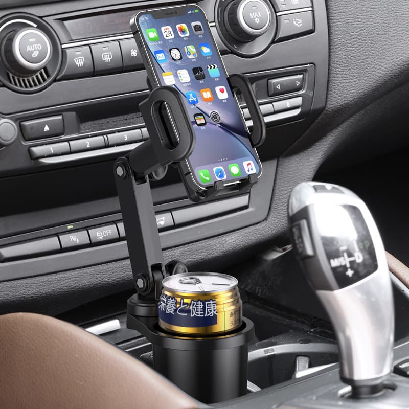 Suporte para copos e bebidas 2 em 1 para carro, suporte para celular, suporte de navegação ajustável, acessórios ca