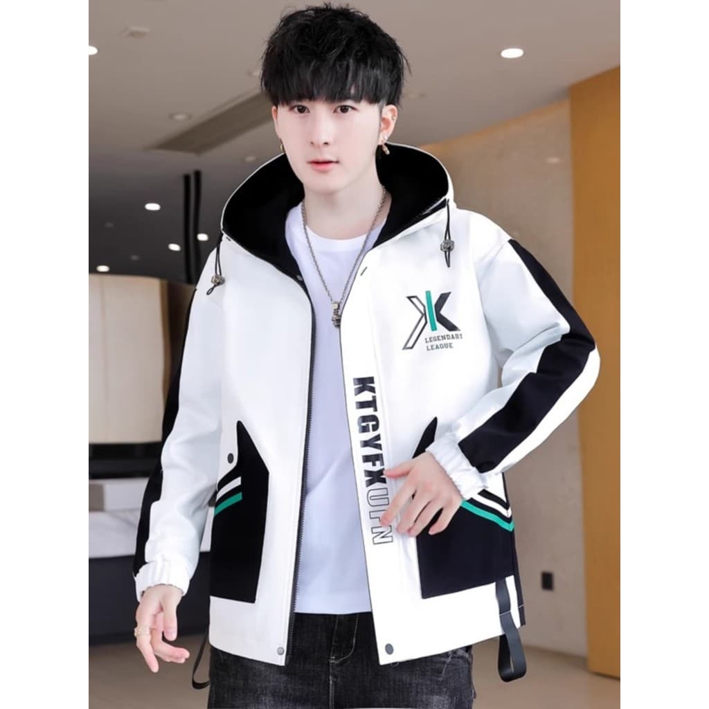 Jaqueta masculina primavera outono na moda juventude All-Match jaqueta Casual jaqueta masculina ferramentas High-End est