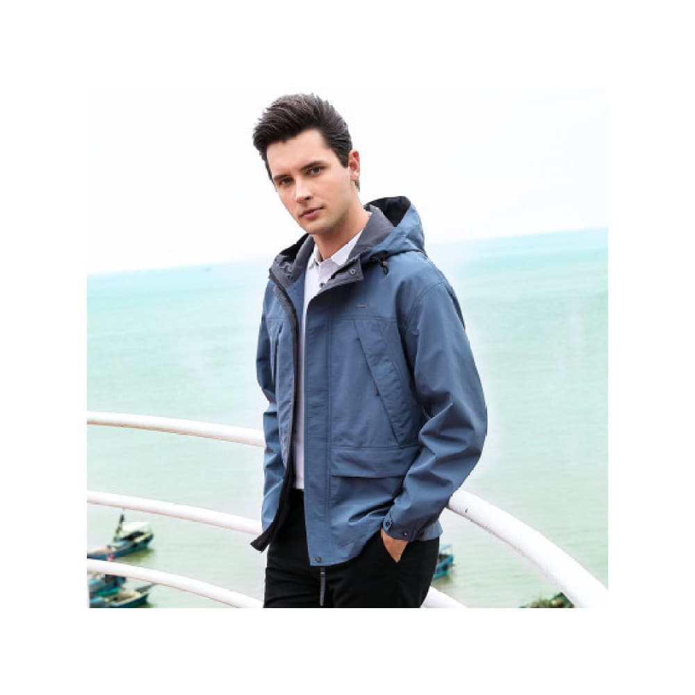 [Recomendação de venda quente] Jaqueta masculina com capuz de cor sólida primavera outono jaqueta masculina bordada jaqu