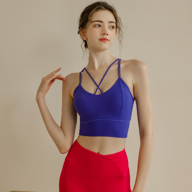 Roupas de Yoga femininas verão estilo fino bela volta roupa interior à prova de choque reunião Fitness cinta fina sutiã 