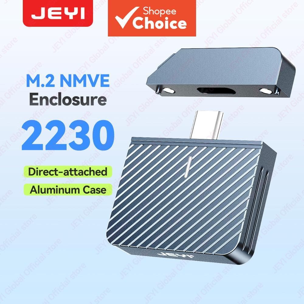 JEYI 2230 M.2 NVMe SSD Gabinete, USB 3.2 Gen2 10Gbps Conexão Direta, Case SSD Externo de Alumínio com Tampa Protetora