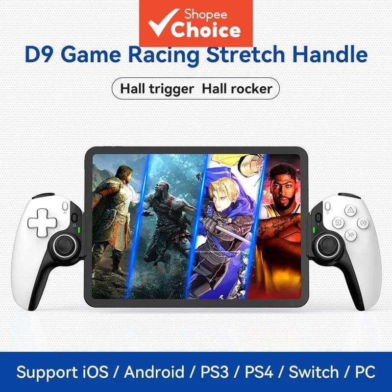 Controlador de Jogo para Tablet D9 com Esticamento para Corridas, compatível com PC, iOS/Android/PS3/PS4, para Nintendo
