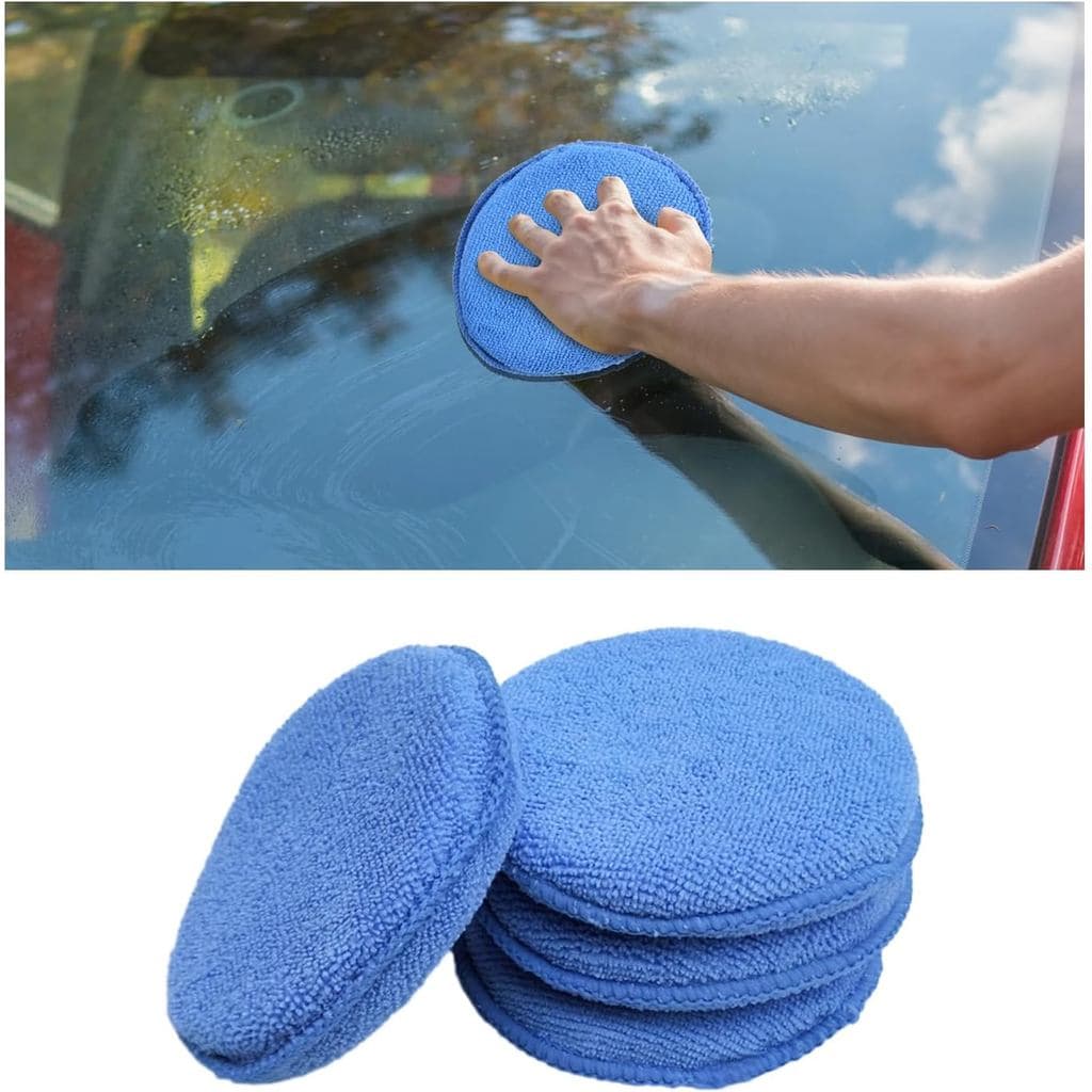 Ziciner Kit com 4 Almofadas Aplicadoras de Microfibra, Almofadas de Espuma para Polimento e Limpeza de Carros, Aplicador