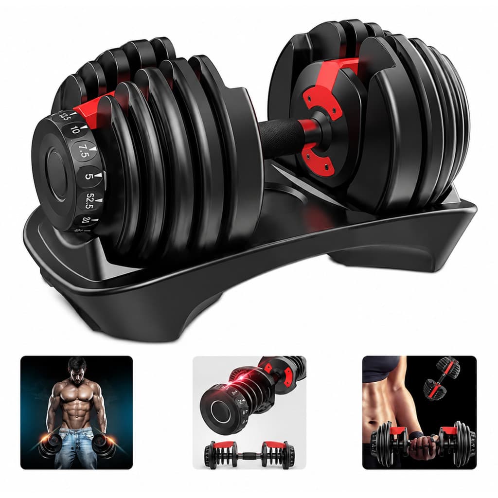 Halter Regulável 24kg Dumbell Ajustável Drum Anilha Academia