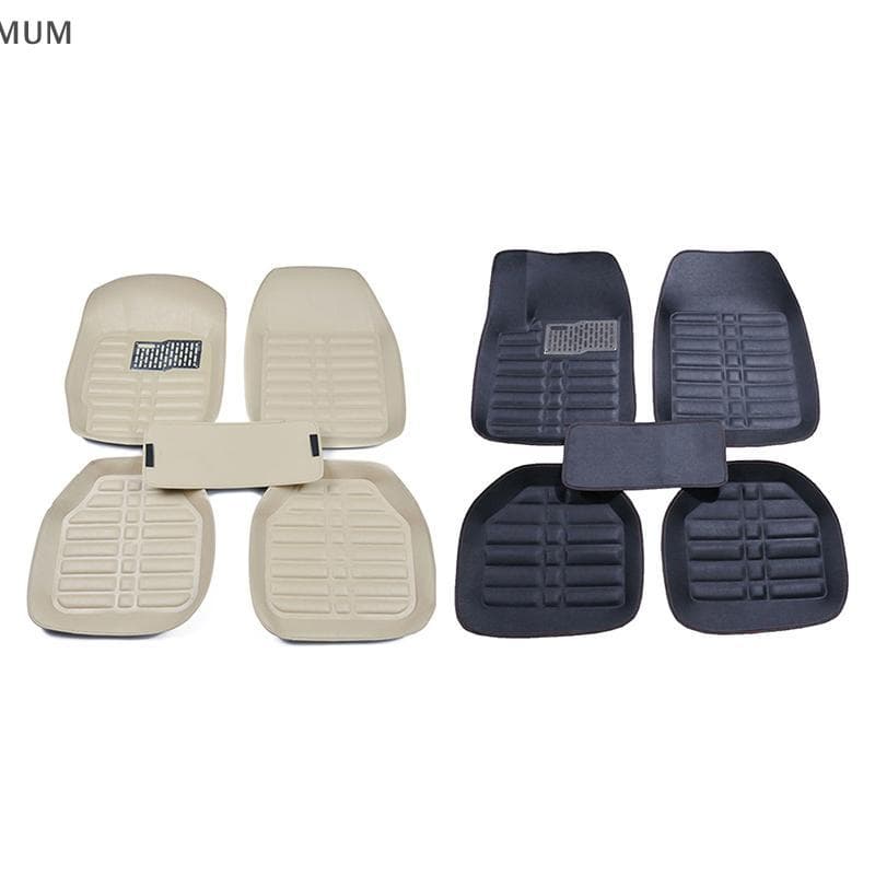 [MUM] 5 Peças Tapetes De Chão Automotivos Estilo De Carro Para Espanador Premium Conjunto Completo Tapete De Couro Acess