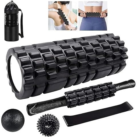 Kit Massageador Corporal Muscular Rolo Liberação Miofascial Massagem Fisioterapia Costas Pernas