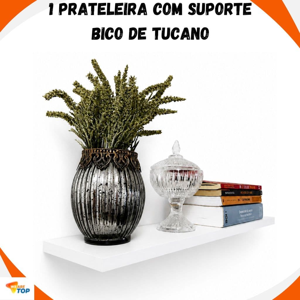 Prateleira Parede Mdf 60x15cm Com Suporte Invisível Top