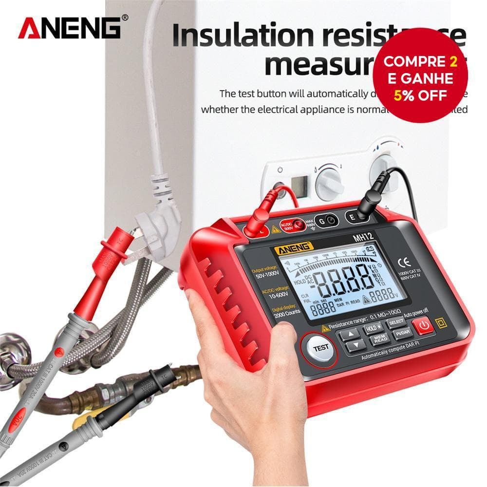 ANENG MH12 Digital Megôhmetro-Testador De Resistência De Isolamento De Alta Tensão Para Aplicações Elétricas