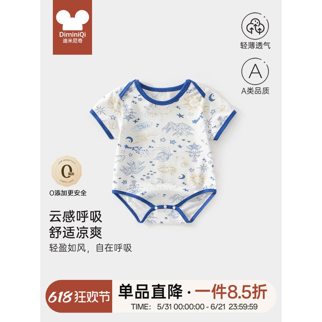 Bebê infantil menino verão bebê menina bebê roupas de bebê classe A algodão respirável leve manga curta roupas de bebê a