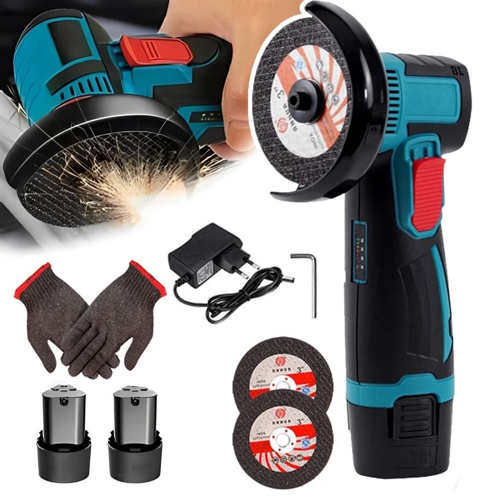 Mini Esmerilhadeira Lixadeira 2 Baterias 21/12V Portátil 1000W 76mm 19500 RPM