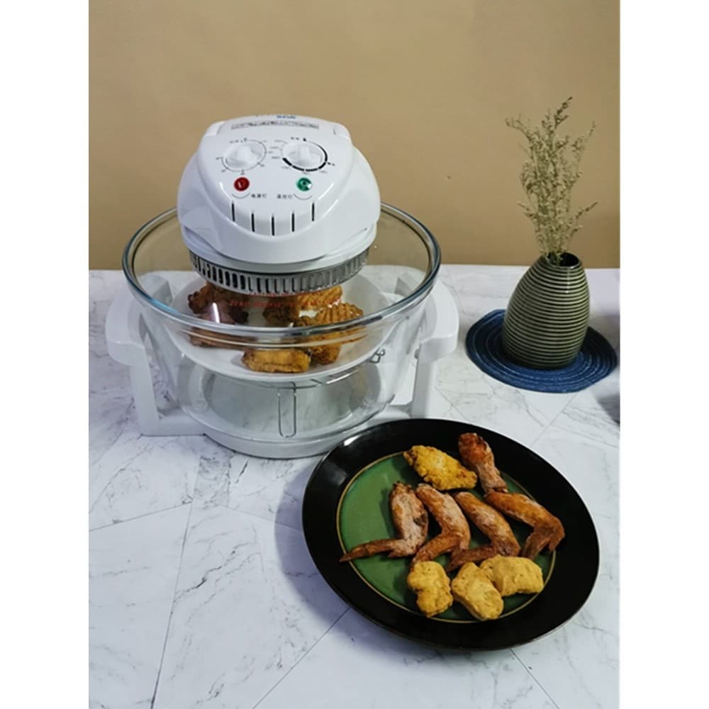 Fritadeira de ar sem óleo, forno ondulado leve, vidro doméstico, grande capacidade, influenciador estático, queima, Deso