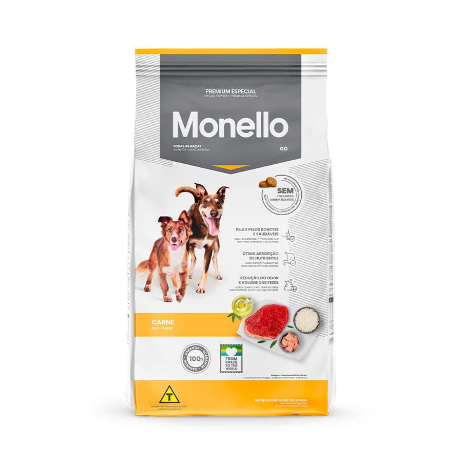 RAÇÃO PARA CACHORRO MONELLO GO RAÇAS MEDIAS E GRANDES 15KG