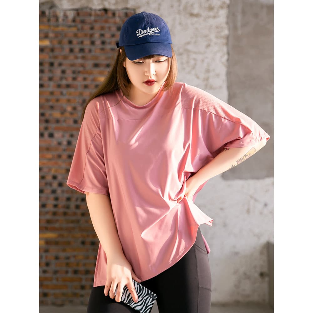 100kg tamanho Extra grande verão roupas de Fitness feminino solto manga curta topo roupas de secagem rápida gordura mm r