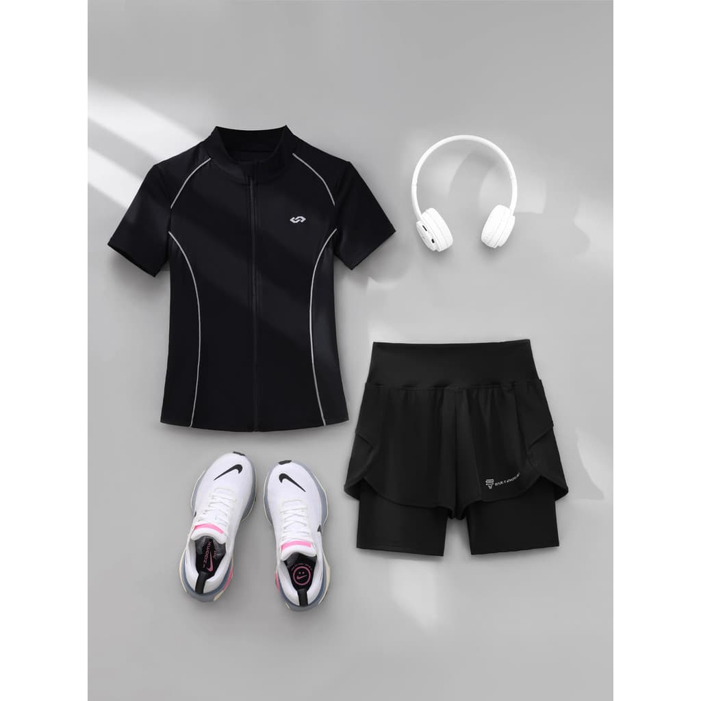 Roupas de Fitness feminino terno esportivo 2026 verão de manga curta ginásio roupas de secagem rápida ao ar livre respir