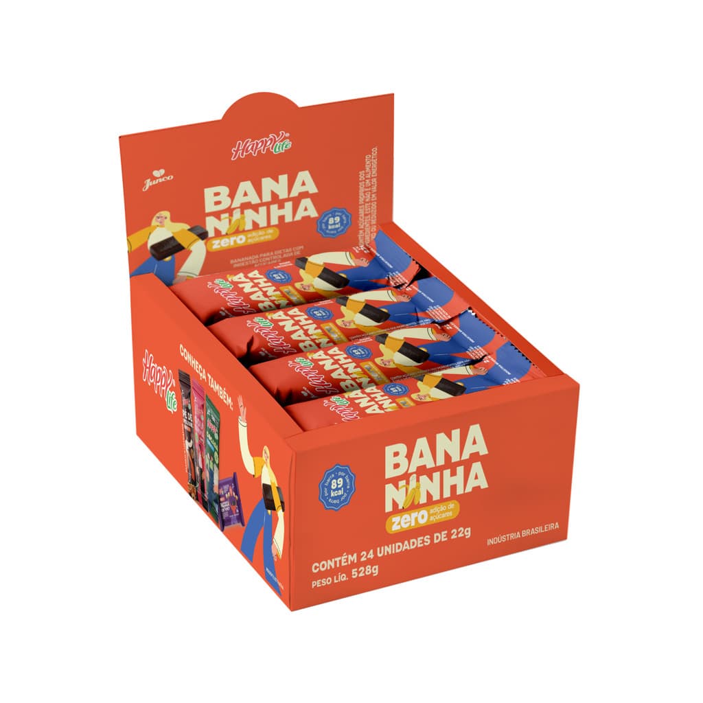 Bananinha Fit Zero Adição De Açúcar Lanche Saudável 24un