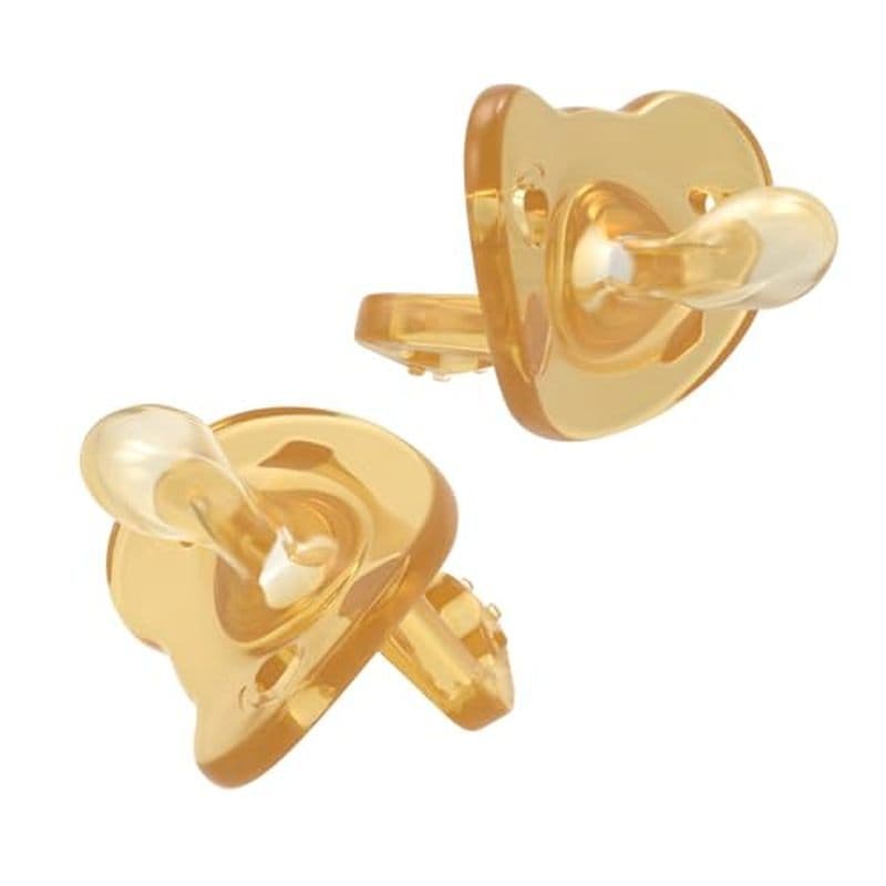 Conjunto De 2 Chupetas Ortodônticas Confortáveis 100 % Silicone , Chupeta De Bebê Fofa , Com Alça & amp ; Orifícios De A