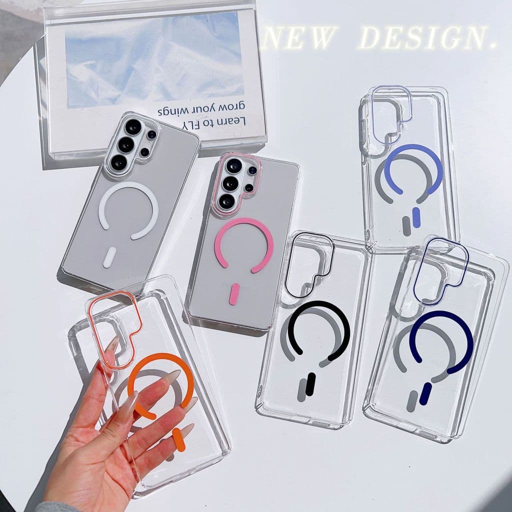 Capa magnética transparente ultrafina para celular, adequada para Samsung S26ULTRA, Samsung 26PLUS, capa protetora anti-
