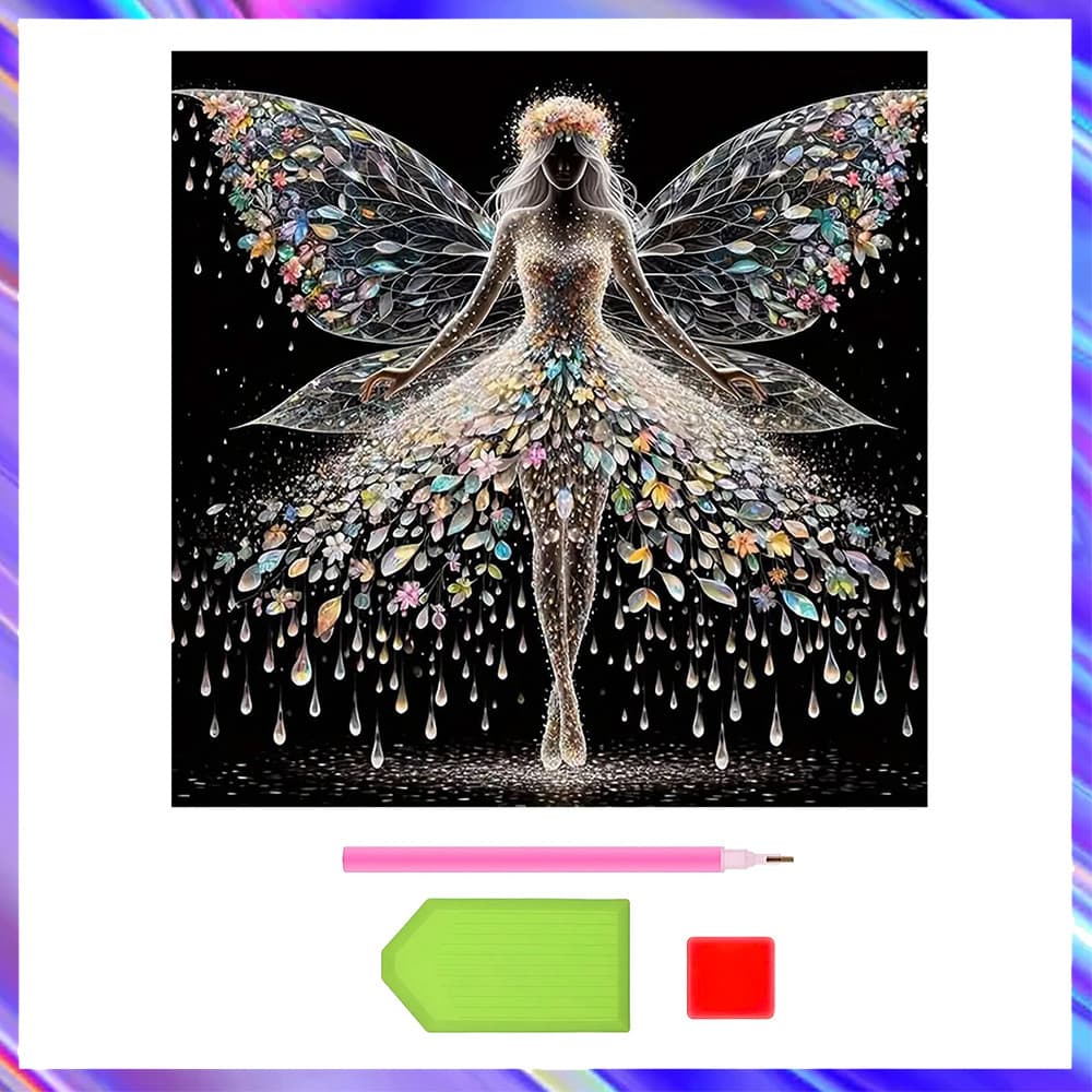 30 x 30 cm, 5D fadas e asas de anjo Diamante Arte Pintura DIY Diamante quadrados, pintura diamante 5D para adultos
