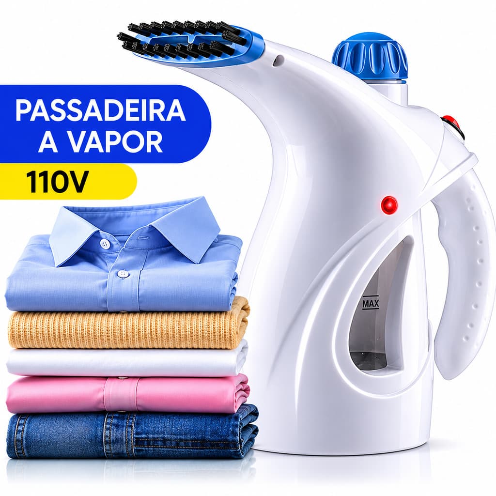 Passadeira a Vapor Portátil 800W 110V Tira Amassados Rápido Ferro Vaporizador Tendência