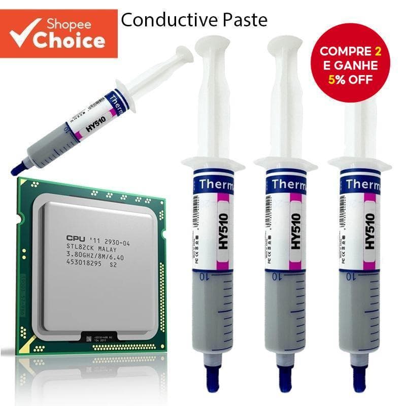 HY510 Pasta Térmica GPU Condutividade Composto Silicone Graxa CPU Chipset Refrigeração
