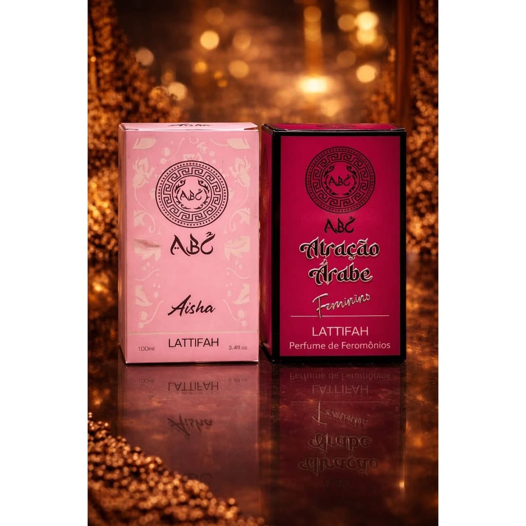 Kit 02 Perfumes Femininos Árabes Aisha e Atração 100 Ml Importados
