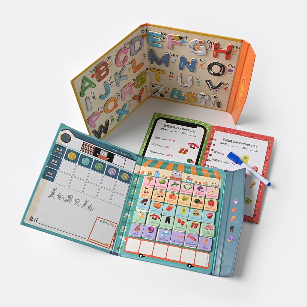 Orelha primeira infância brinquedos educativos lista de compras carta adesivos magnéticos brinquedos educativos bebê apr