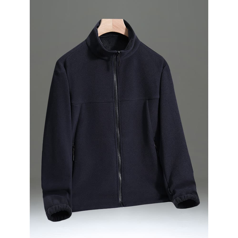 Moletom de lã ao ar livre masculino esportes Casual solto velo Cardigan jaqueta masculina gola jaqueta forro