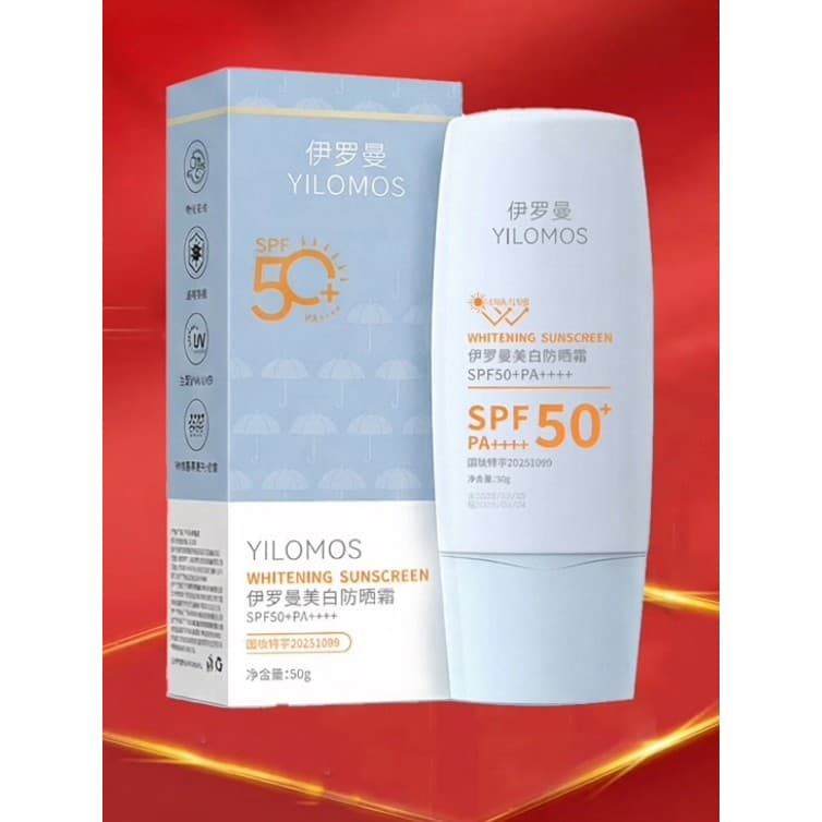 Protetor solar clareador Iroman YILOMOS FPS50+, PA++++ Protetor solar clareador para remoção de sardas