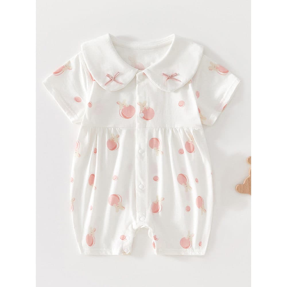 Bebê roupas de verão recém-nascido verão fino algodão manga curta macacão bebê menina roupas de verão bonito princesa do
