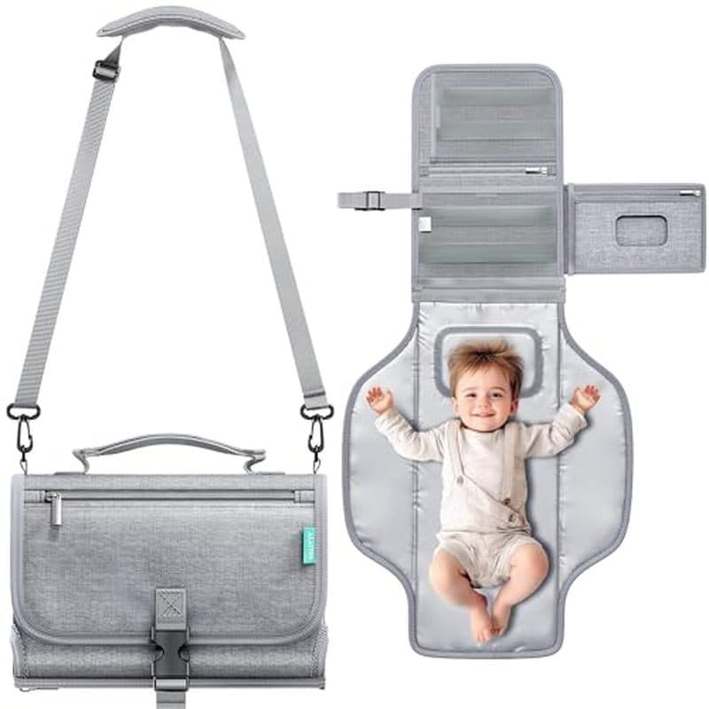 Trocador De Fraldas Portátil Alatino Para Bebês , Viagem Removível Com Bolso Lenços Umedecidos , Presentes Chá De Bebê ,