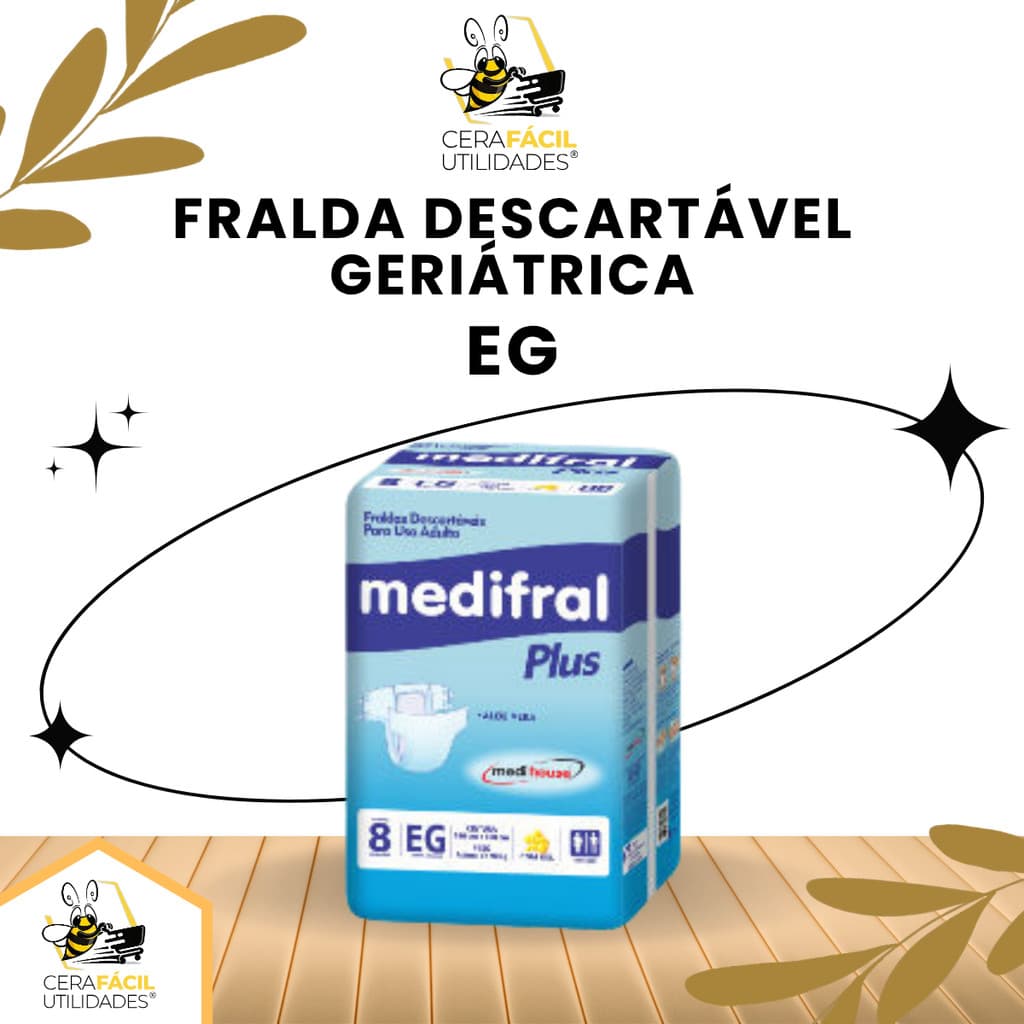 8un - Fralda Geriátrica Descartável  EG - Medifral Plus