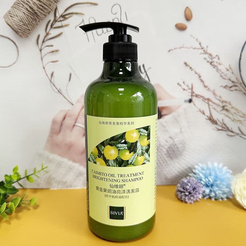 Senvina Golden Fruit Óleo Assado Brilhante Shampoo Hidratante Macio Seco Frizz Refrescante Plumping Shampoo Fofo