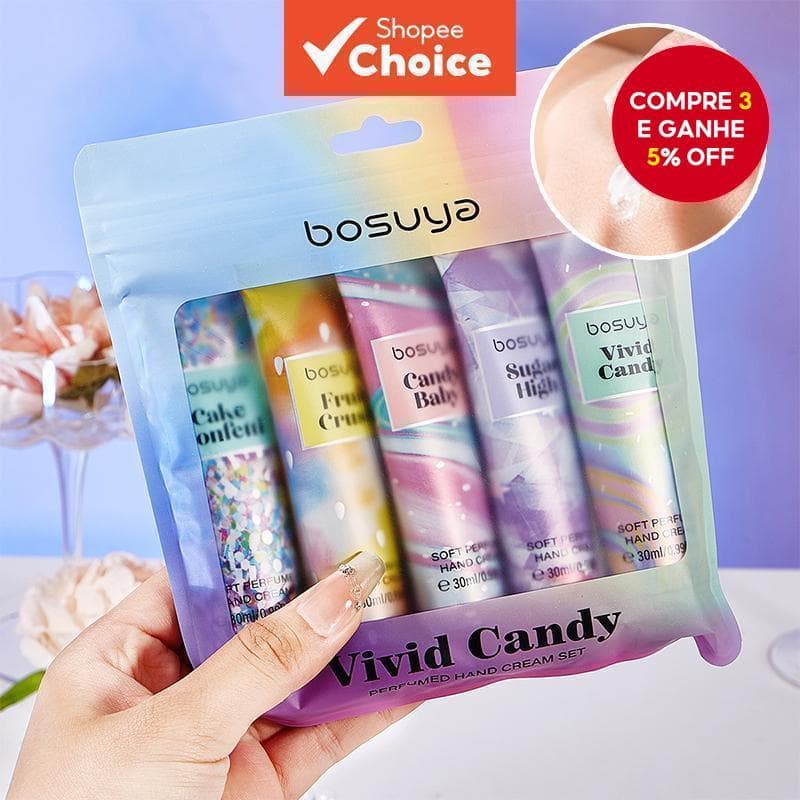  Conjunto de Creme para as Mãos Perfume - 5 Pacotes, Nutritivo & Hidratante para Pele Seca, Essenciais de Cuidados de