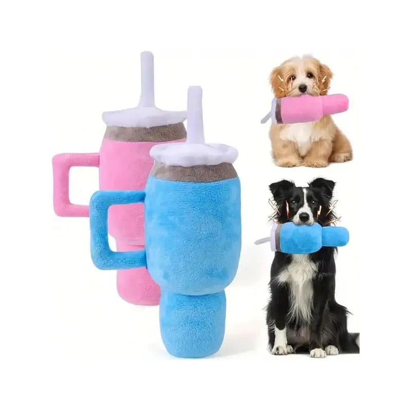 Brinquedo de Dentição que Range para Cachorro Formato Copo, Brinquedo Resistente para Animais de Estimação