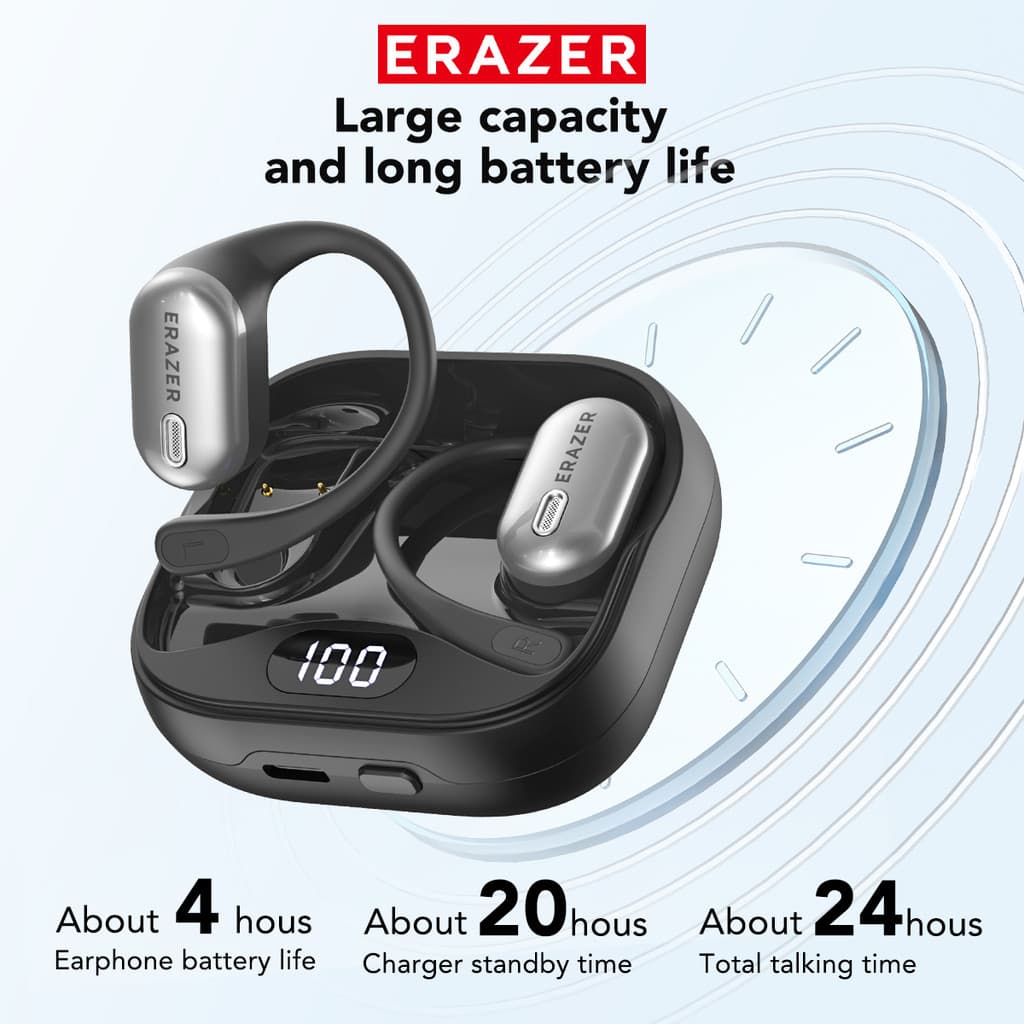 Fone de ouvido de tradução ERAZER XF53 Fone de ouvido de tradução de idioma AI Fone de ouvido sem fio Bluetooth 6.0 IPX5