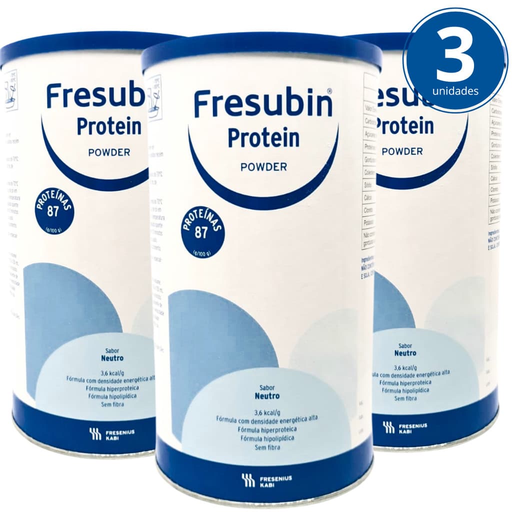 Whey Isolado Fresubin Protein Powder Kit 3 X 300g Sem Sabor Proteina do Soro do Leite Neutro Pó Treino Musculação