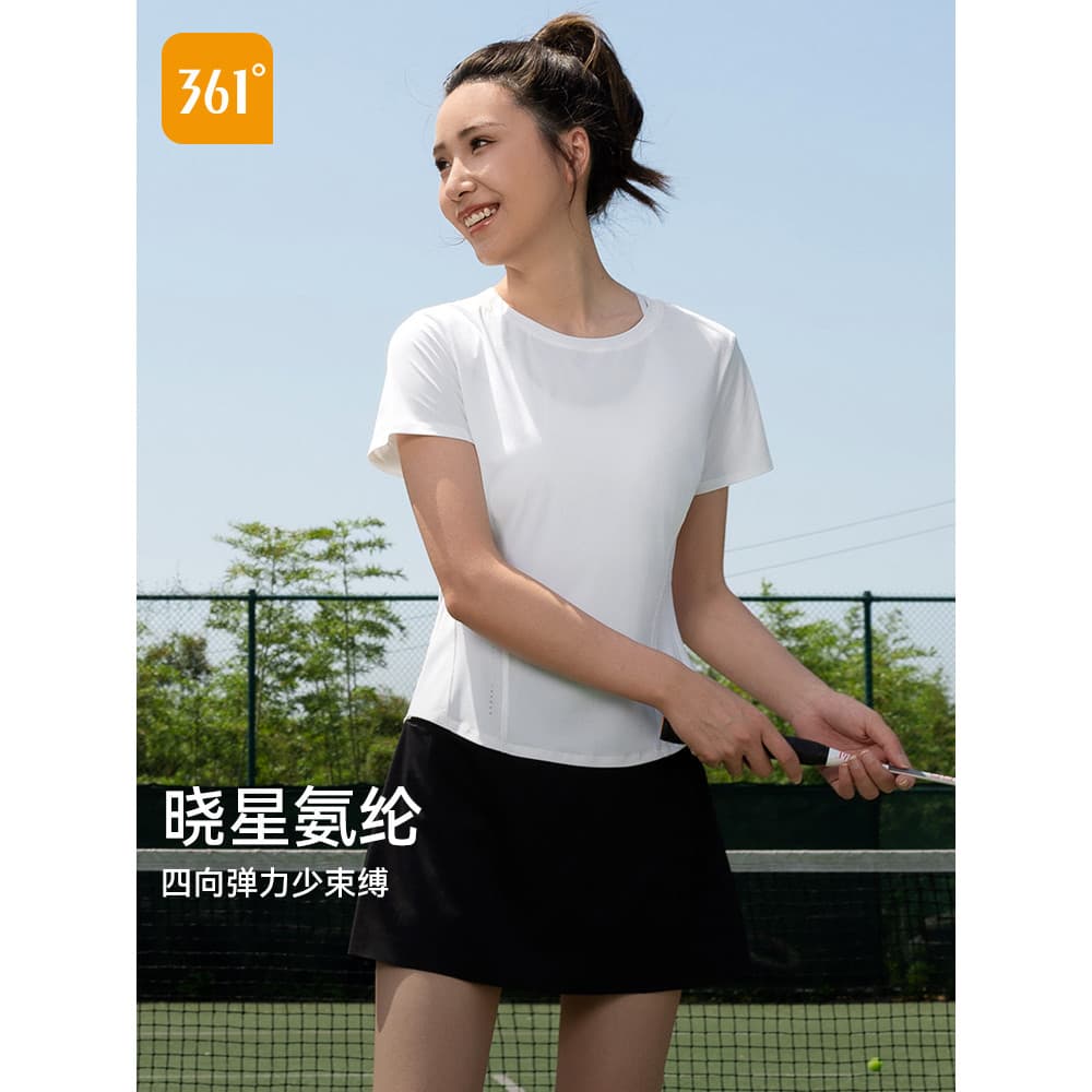 361 esportes topo feminino 2026 novo estilo fino-ajuste roupas de Yoga verão fino camiseta roupas de Fitness correndo es