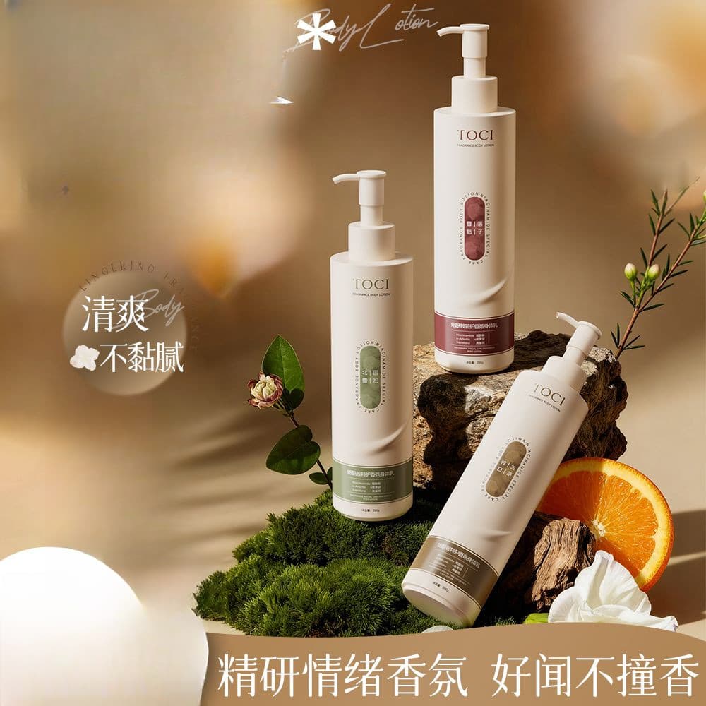 TOCI Niacinamida Loção Corporal Hidratante Hidratante Hidratante Iluminando Fragrância de Longa Duração Outono Inverno R