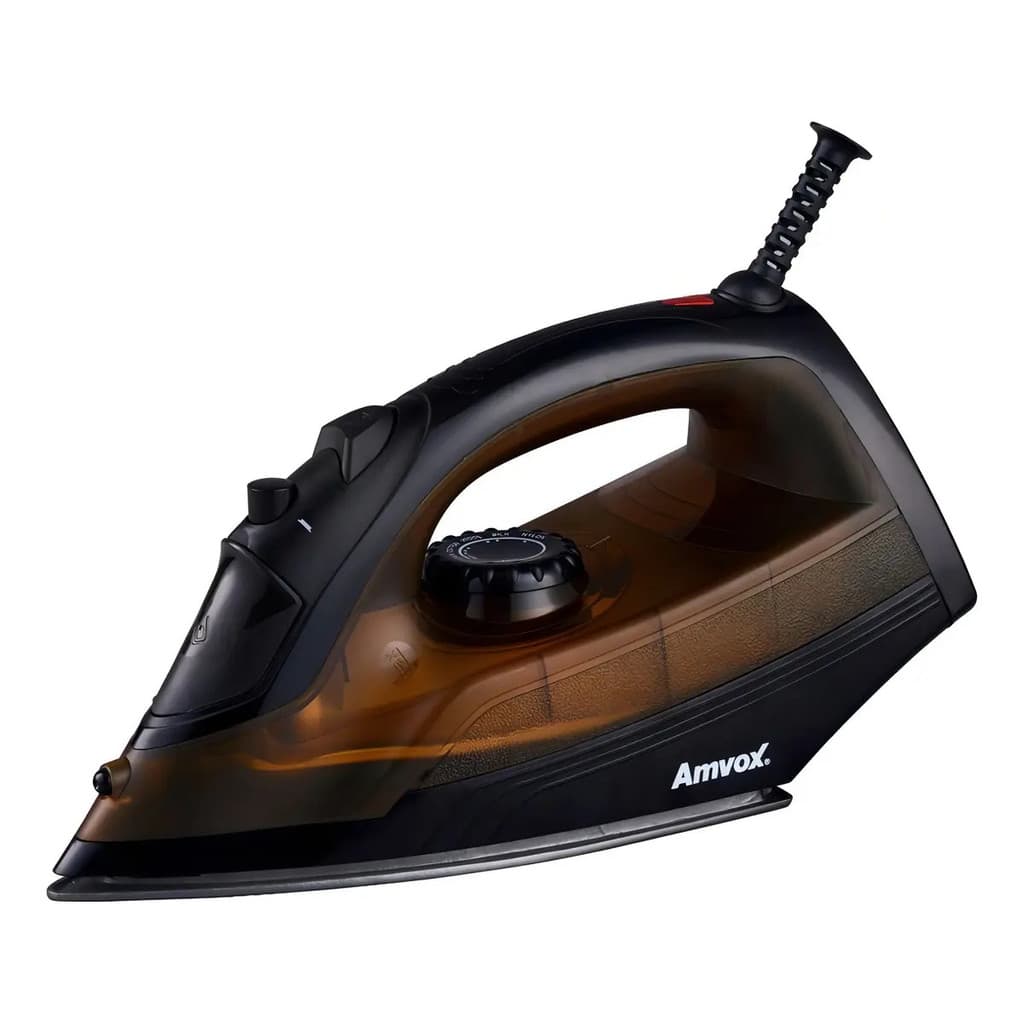 Ferro De Passar Roupa A Vapor 1250w Amvox Af 1606 Cor Preto/amarelo 127v
