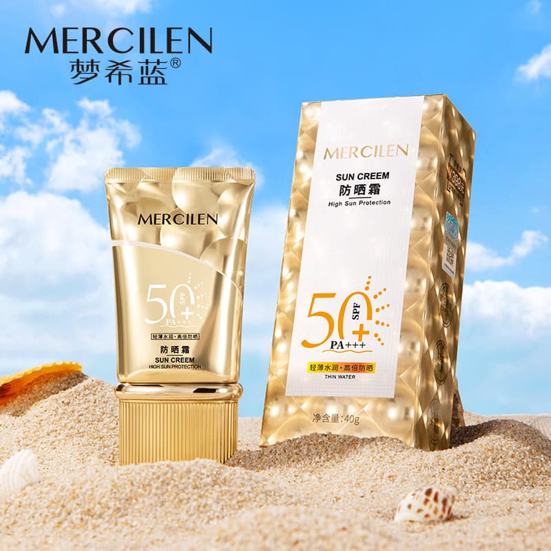 Homens Mengxi Azul Olho de Gato Creme Protetor Solar 40g Isolamento Protetor Solar Ultravioleta Preto spf50 + pa +++ Loç