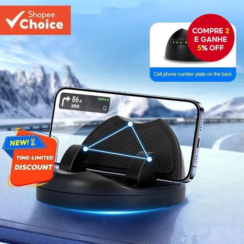 1Pc Rotação Flexível Montagem Do Telefone Carro Suporte De Borracha Antiderrapante Universal Para 4-7in