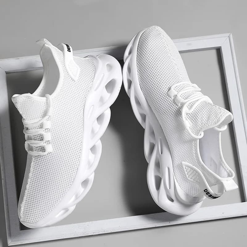 Homens Sapatos Esportivos Casuais Respirável Leve Tênis Ao Ar Livre Malha Preto De Corrida Atlético Jogging Tenis Caminh