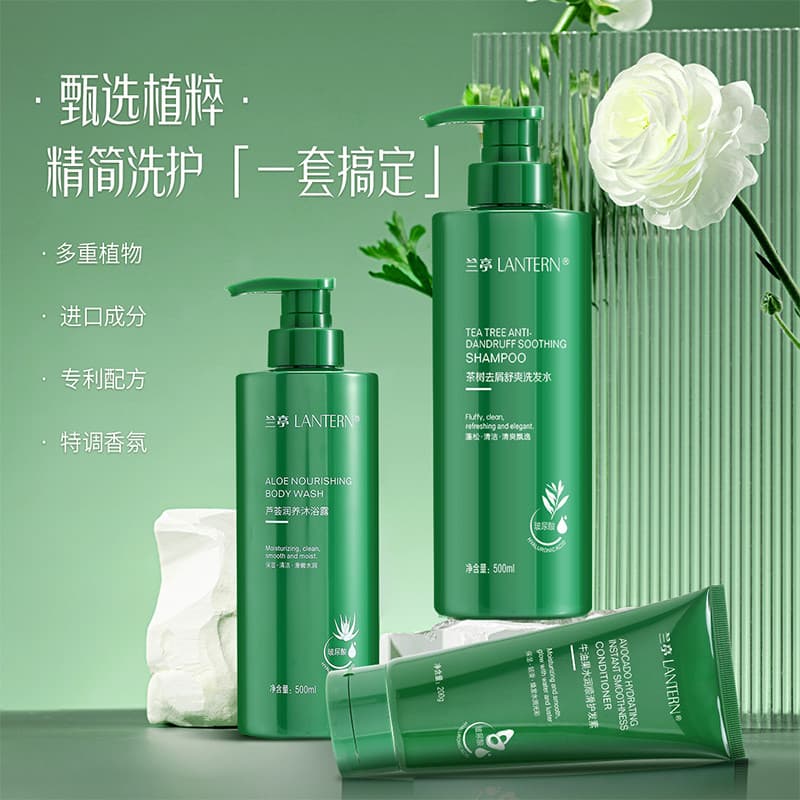 Lanting Tea Tree Anti-caspa refrescante Shampoo controle de óleo hidratante abacate condicionador macio Aloe Vera hidrat