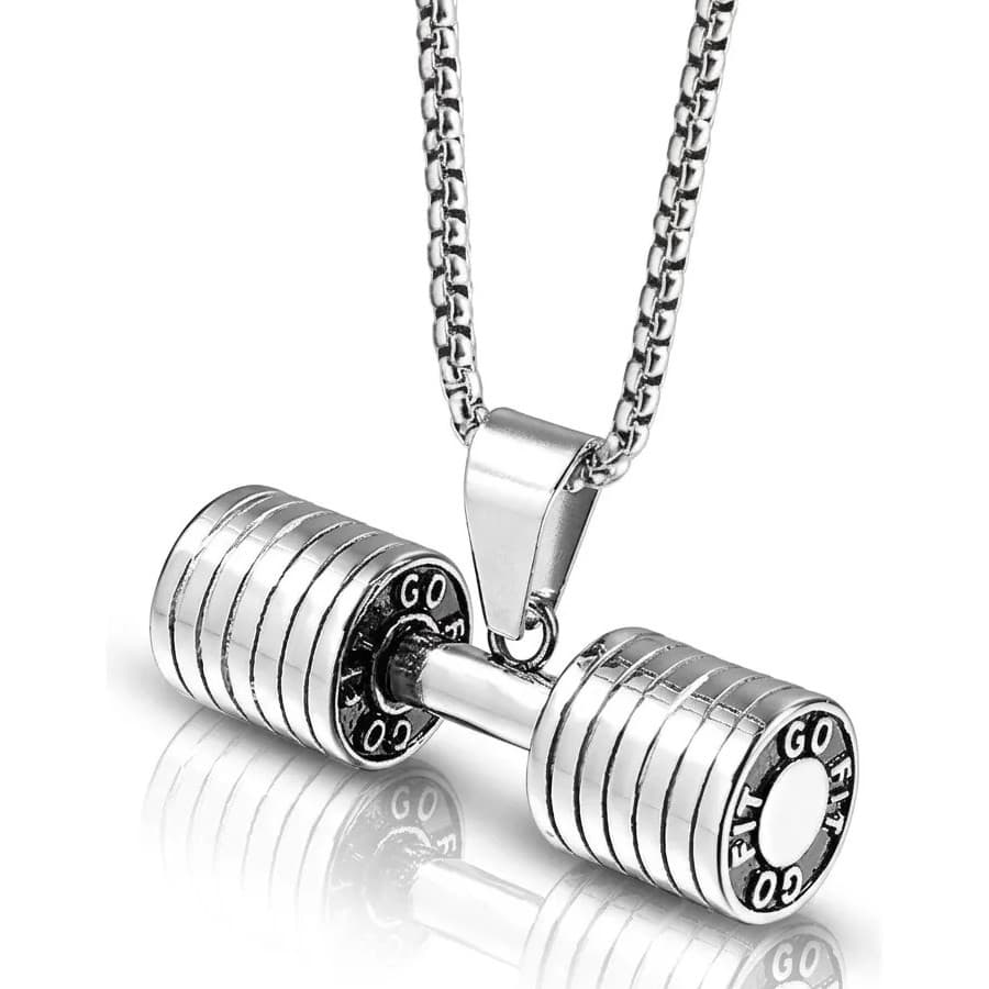 Corrente Cordão Masculino Pingente Halter Peso Academia Aço Inox